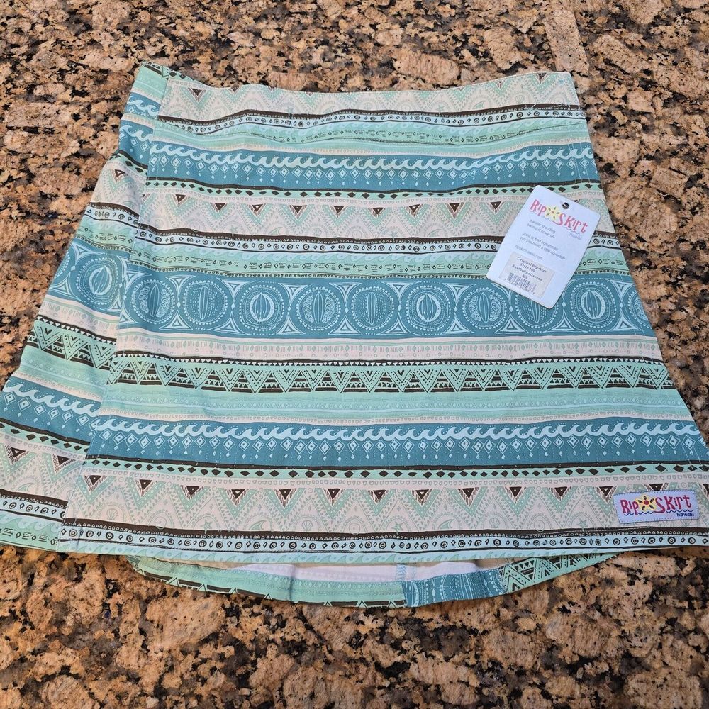 Ripskirt‎ Hawaii Wrap Skirt  Cover Up Surf Stripe Green Size XS NWT